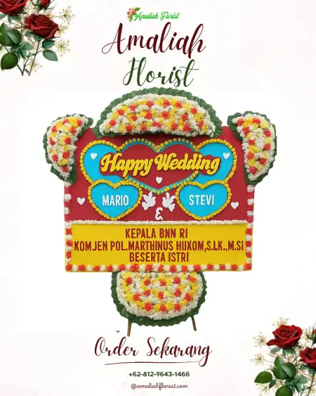Papan Bunga Pernikahan Kori